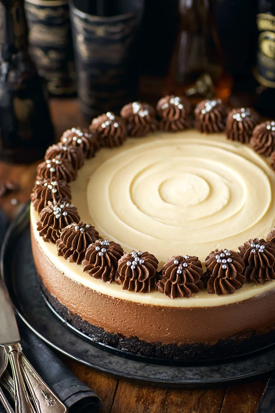 Guinness Chocolate Cheesecake with Baileys Ganache
