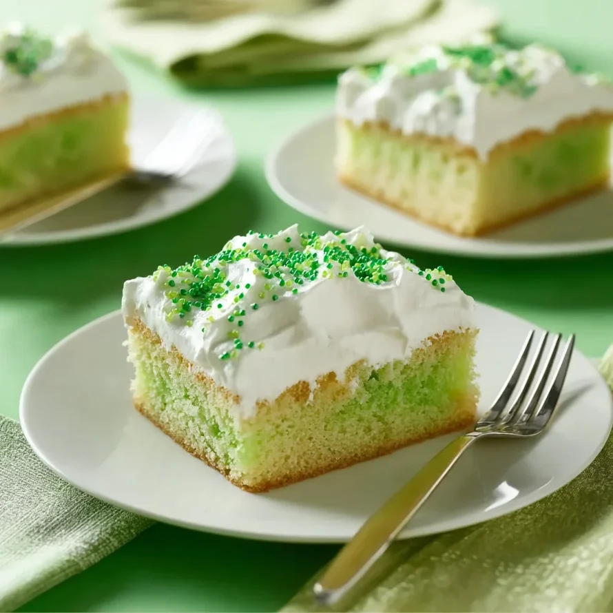St. Patrick's Day Lime Poke Cake