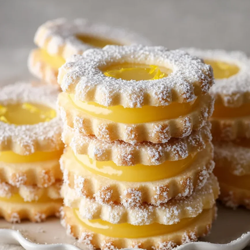 Lemon Curd Shortbread Sandwich Cookies