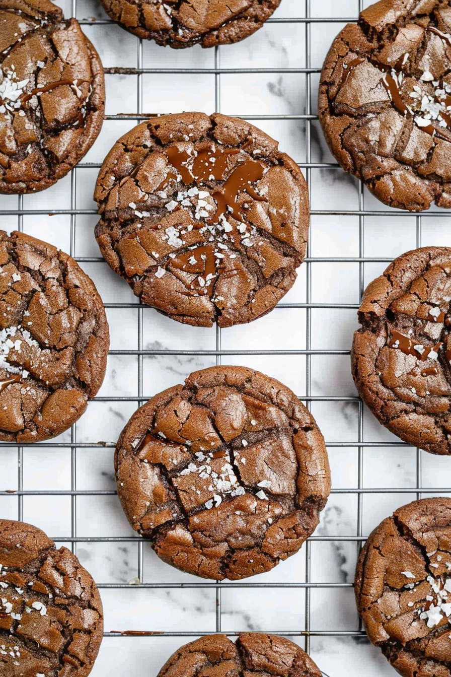 Fudgy Dark Chocolate Sea Salt Cookies