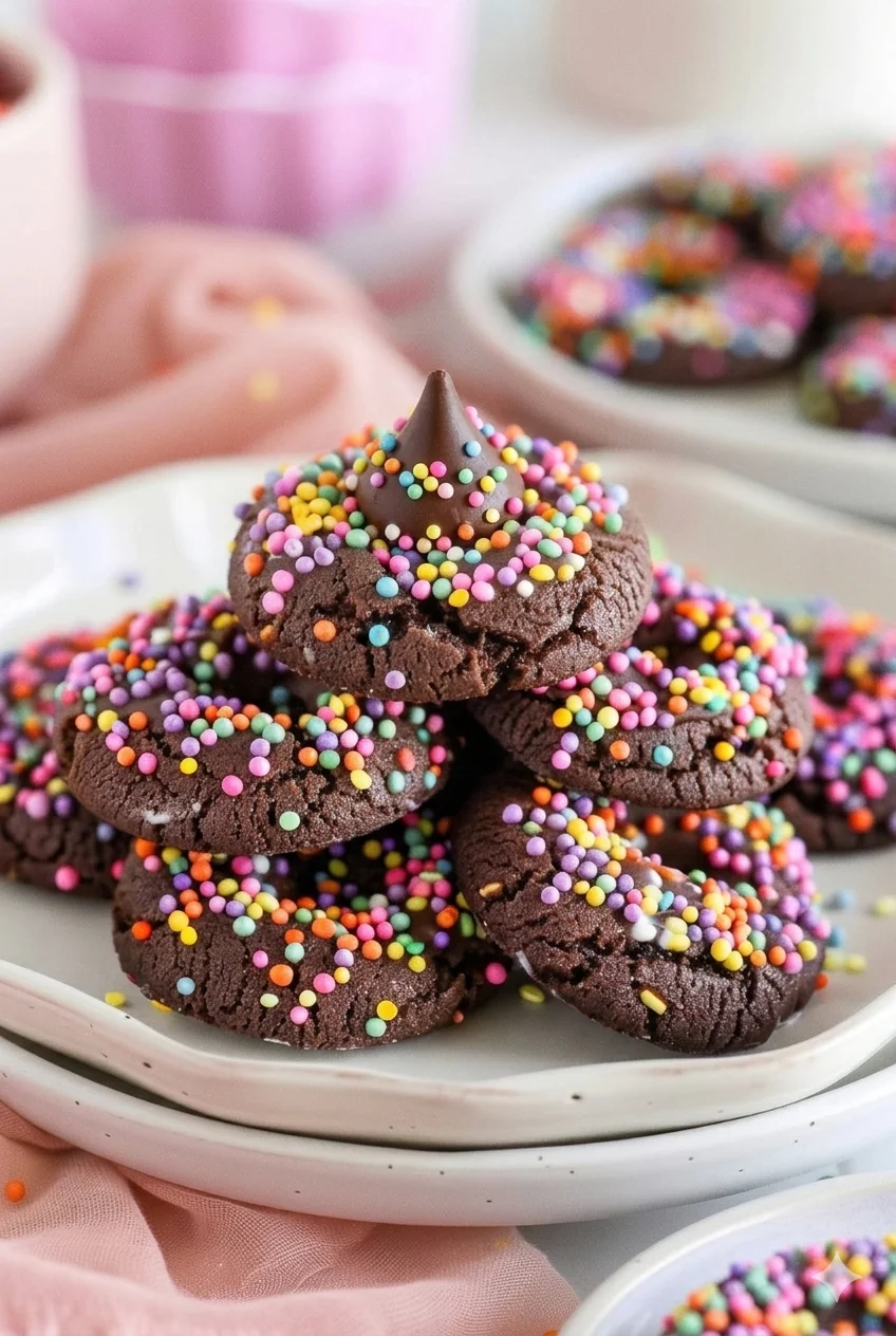 Chocolate Kiss Brownie Cookies