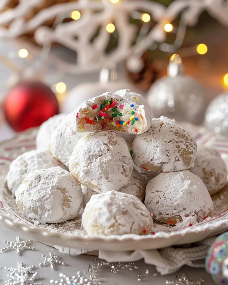 Melt-in-Your-Mouth Confetti Snowball Cookies