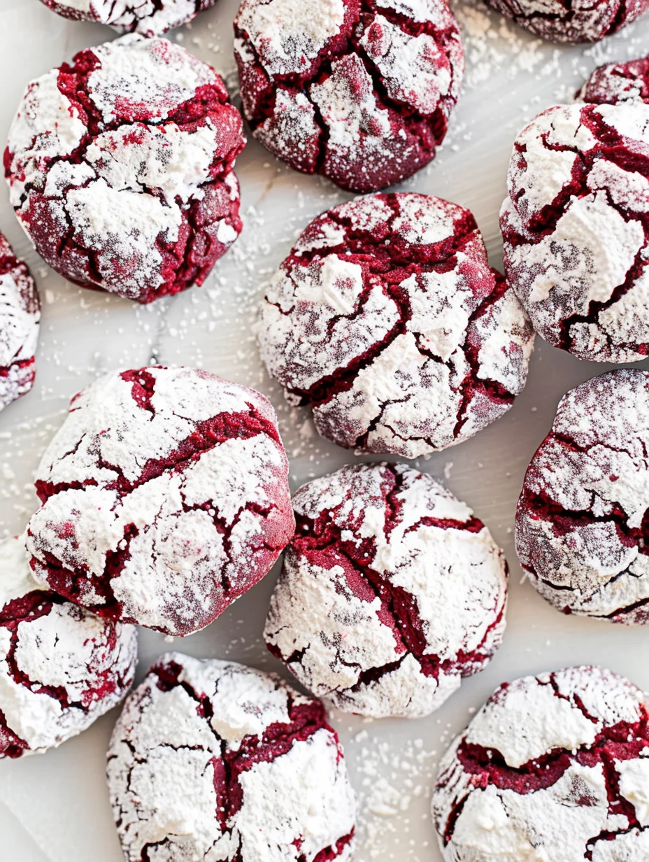Soft & Chewy Red Velvet Crinkle Cookies