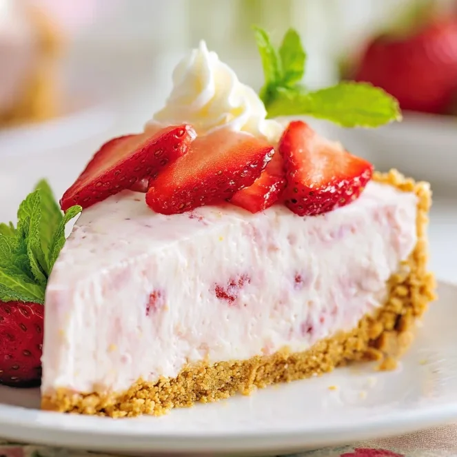 No-Bake Frozen Strawberry Pie
