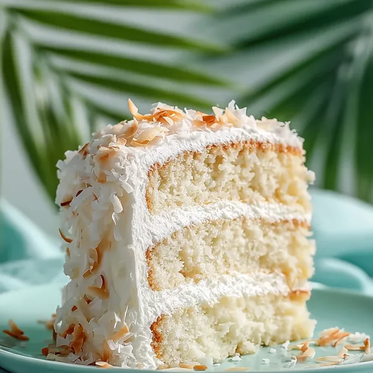 Moist Coconut Cake with Toasted Coconut and Cream Cheese Frosting
