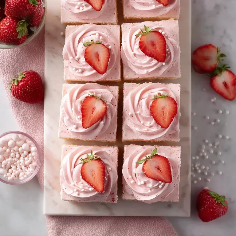 Fresh Strawberry Sheet Cake with Strawberry Reduction