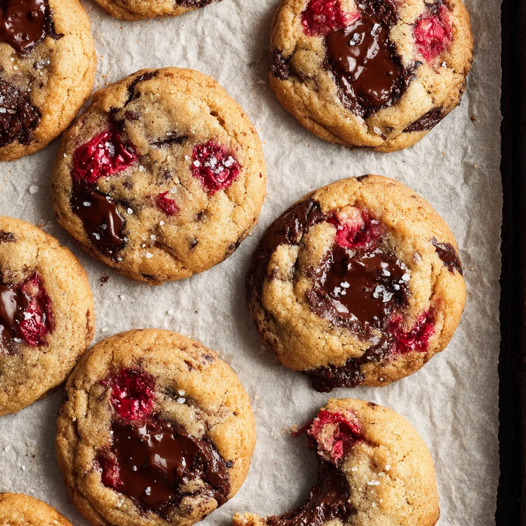 Soft and Chewy Raspberry Chocolate Chip Cookies