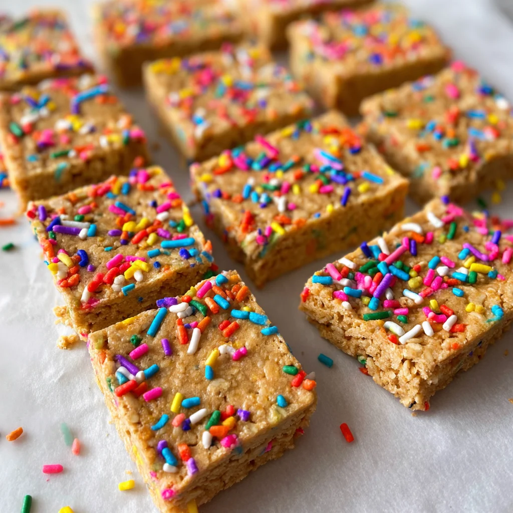 Healthy No-Bake Cake Batter Protein Bars