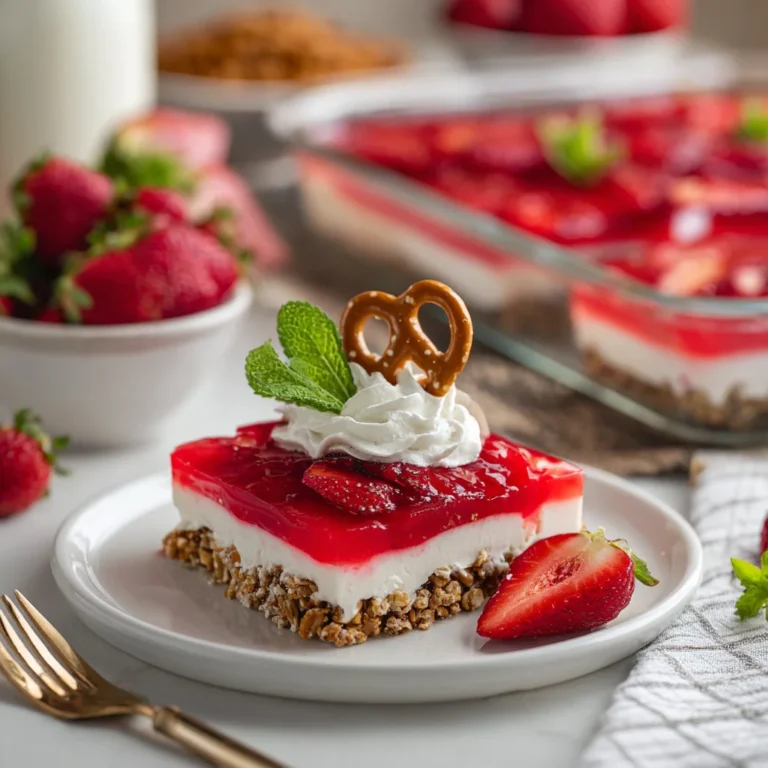 Strawberry Pretzel Salad with a Pecan Crunch Twist