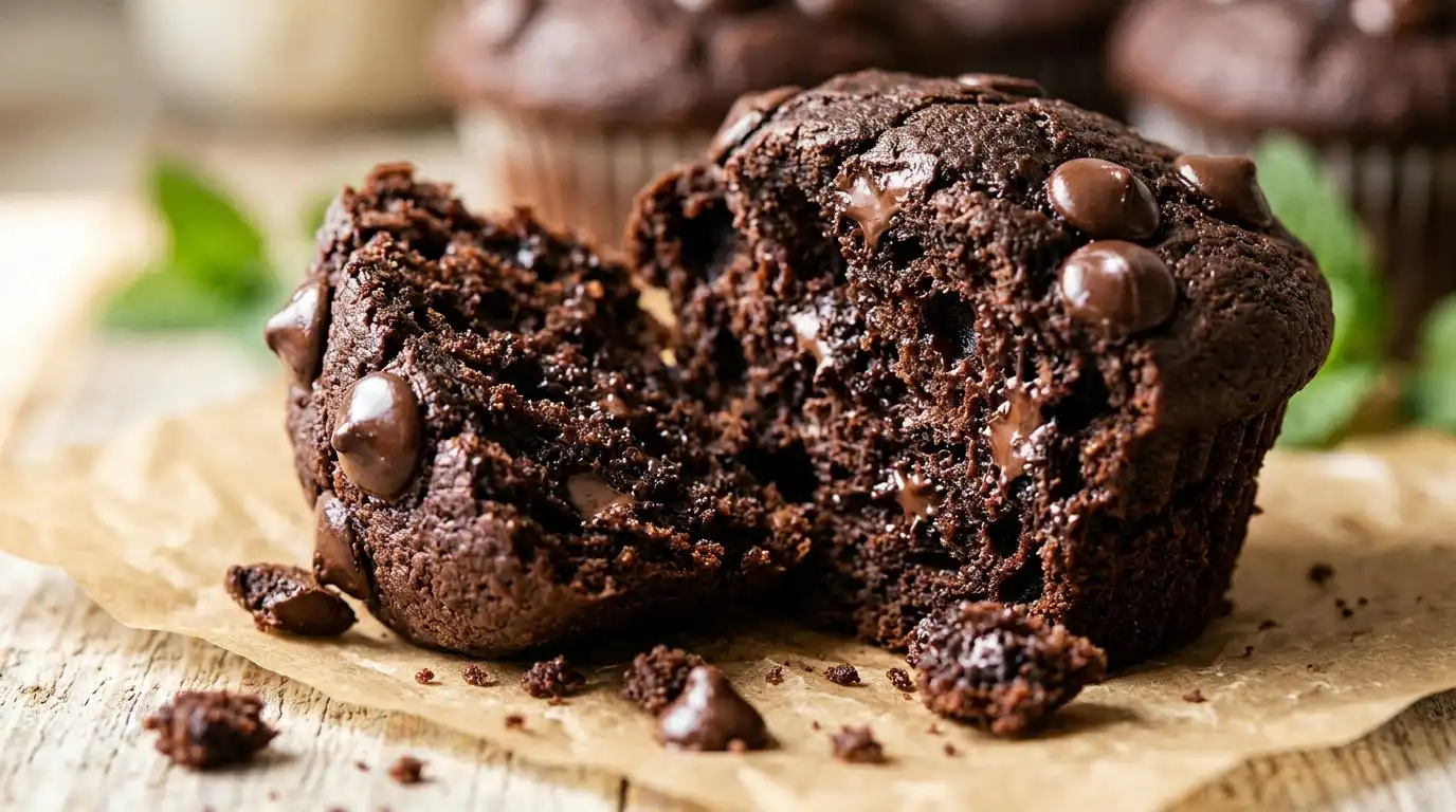 Green Chocolate Banana Muffins