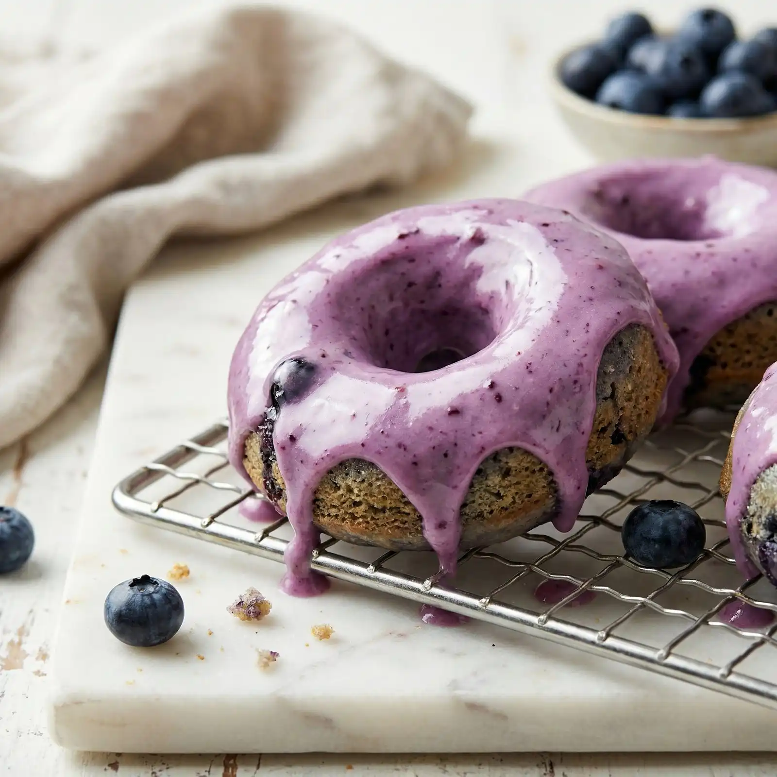 Baked Blueberry Donuts