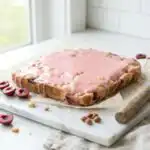 Chewy Strawberry Lemon Blondies with Fresh Strawberry Glaze