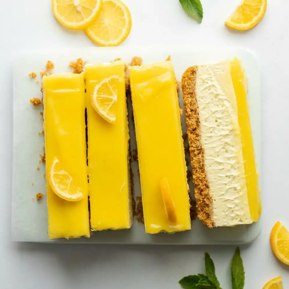 No-Bake Vegan Lemon Cheesecake Bars