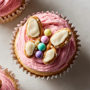 Easy Butterfly Cupcakes with White Chocolate Pretzel Wings