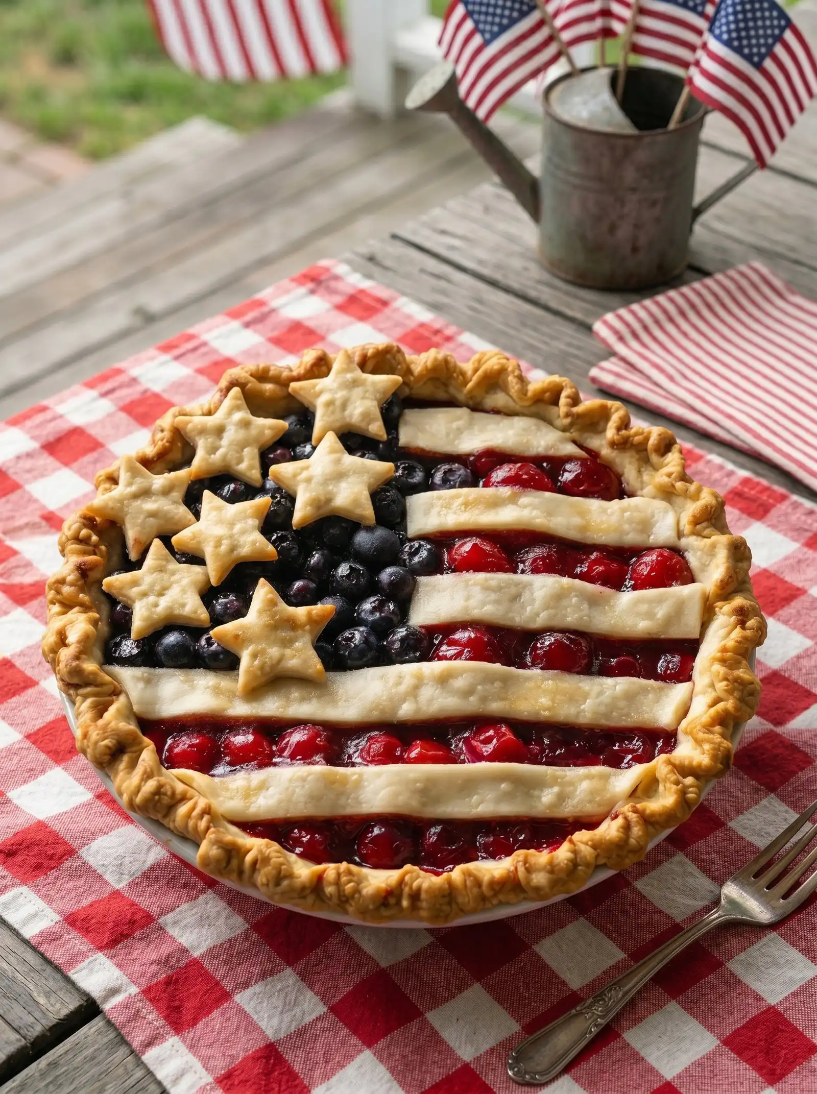 Patriotic Cherry Blueberry Star Pie (Easy Showstopper Dessert)