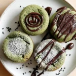 Black Sesame Matcha Mochi Muffins
