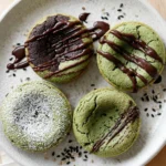 Black Sesame Matcha Mochi Muffins
