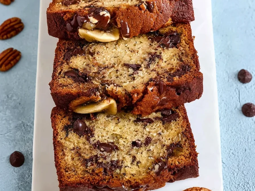 Greek Yogurt Banana Bread with Chocolate Chips
