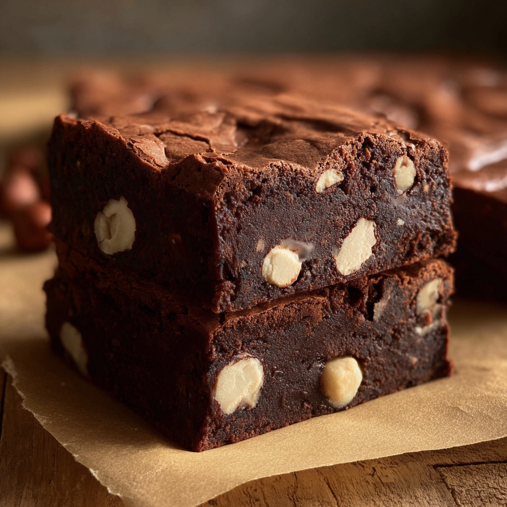 Fudgy Hazelnut Nutella Brownies - finished dish