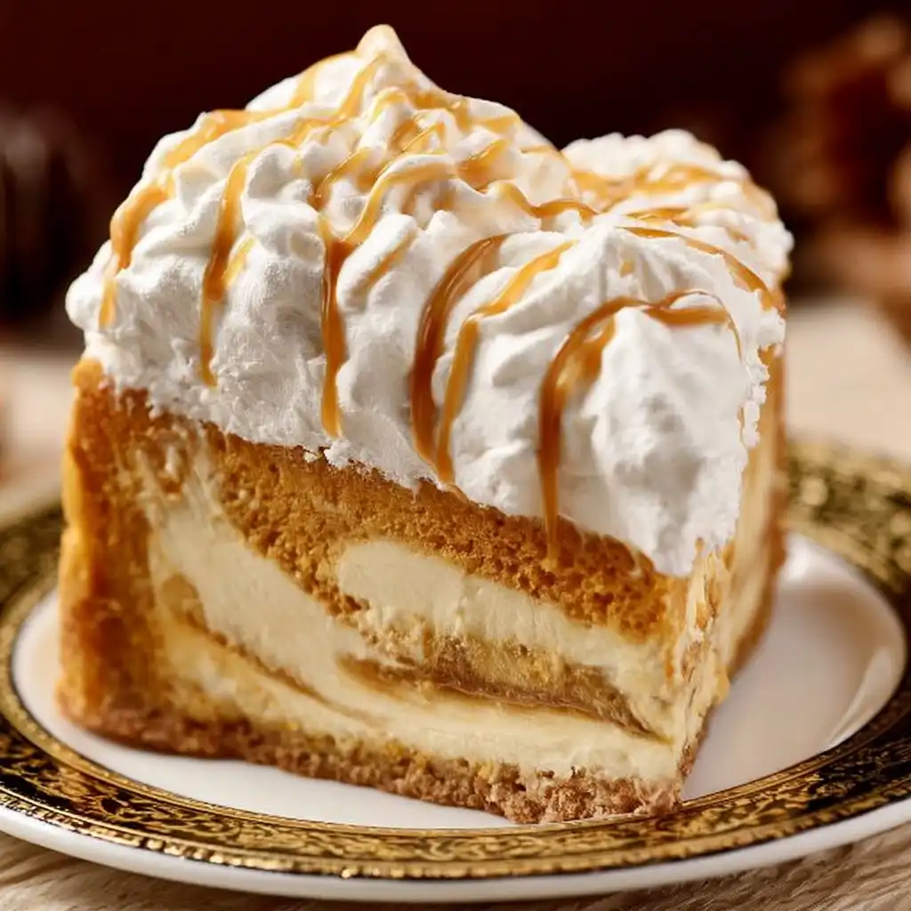 Caramel Pumpkin Cake Cheesecake - step by step