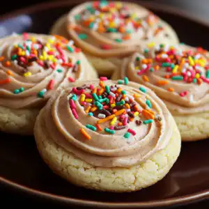 Soft Frosted Maple Cinnamon Sugar Cookies