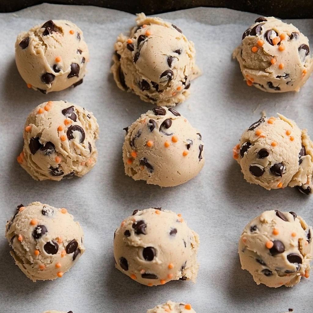 Halloween Chocolate Chip Cookies - step by step
