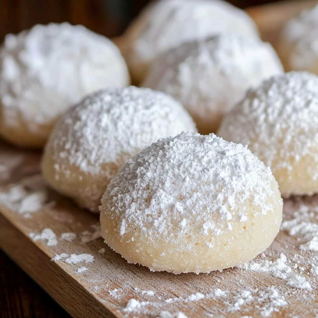 Chocolate Kiss Snowball Cookies - finished dish