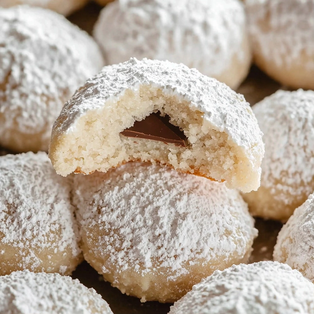 Chocolate Kiss Snowball Cookies - step by step