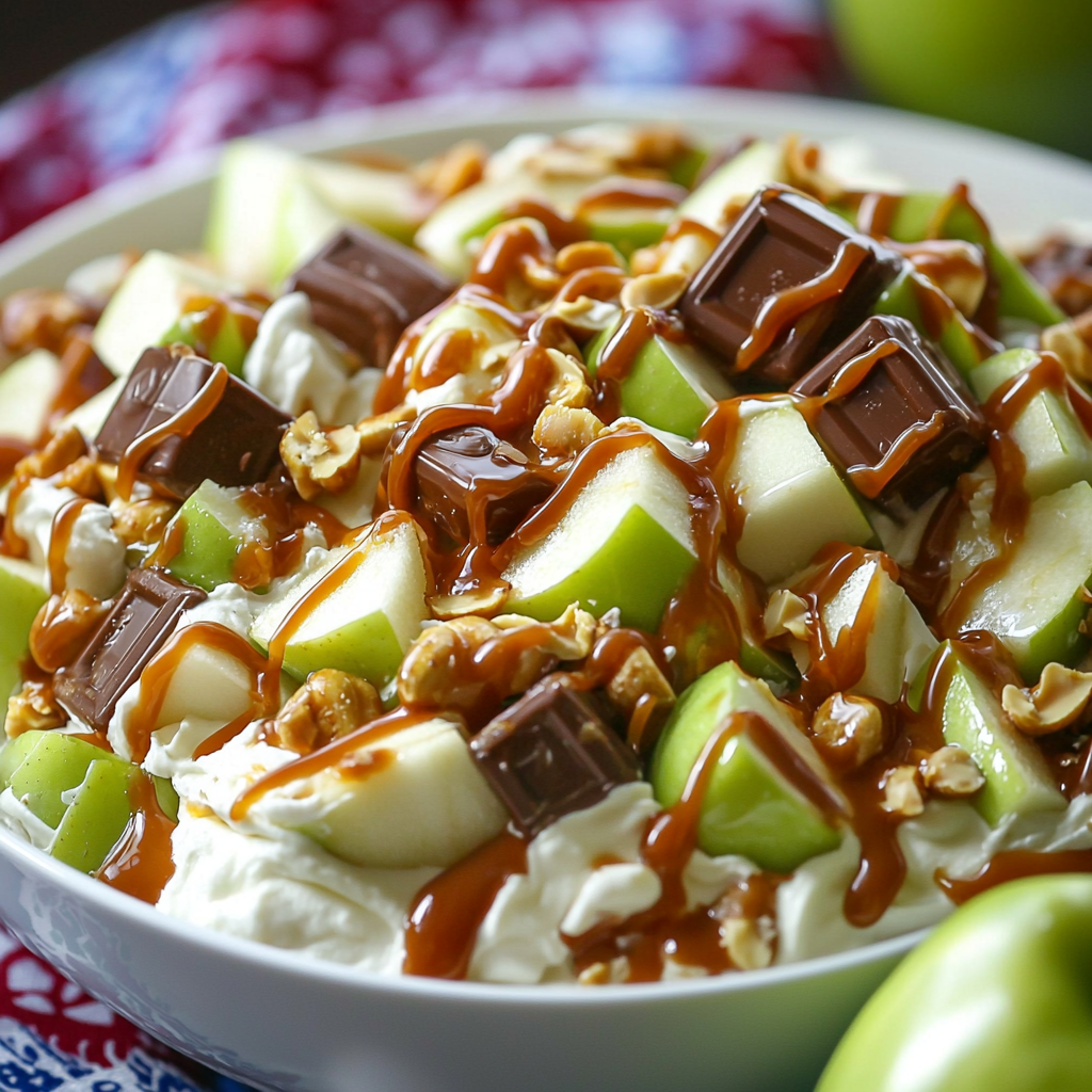 Snickers Caramel Apple Salad - step by step