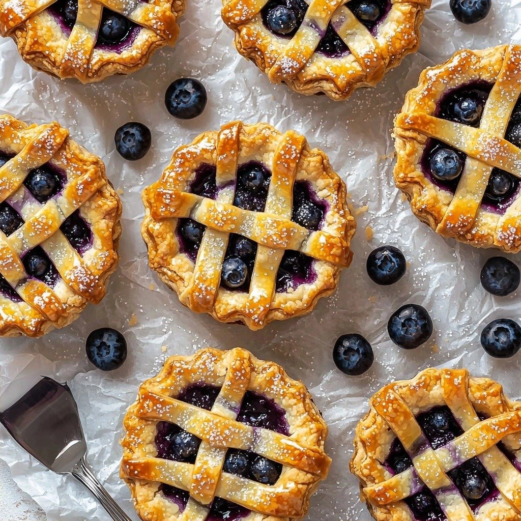 Easy Mini Blueberry Pies Recipe (Made In Muffin Tin!) - finished dish