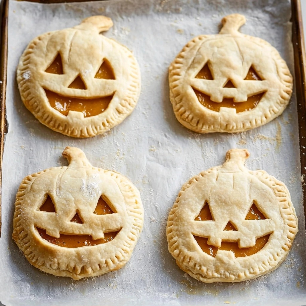 Jack O' Lantern Pumpkin Hand Pies - step by step