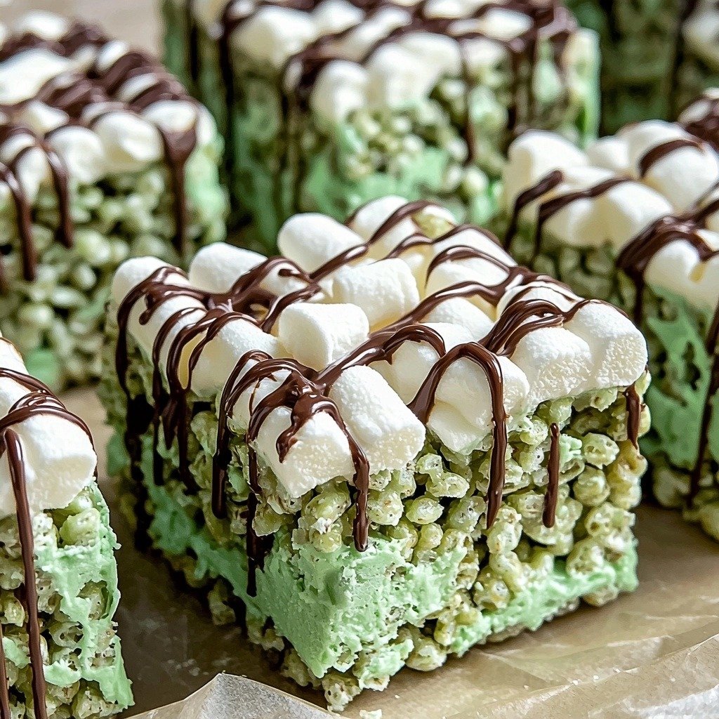 Pistachio Rice Krispie Treats with Dark Chocolate Recipe - finished dish