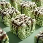 Pistachio Rice Krispie Treats with Dark Chocolate Recipe - featured image