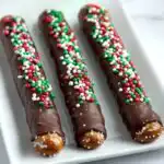 Caramel Chocolate Pretzel Rods - featured image