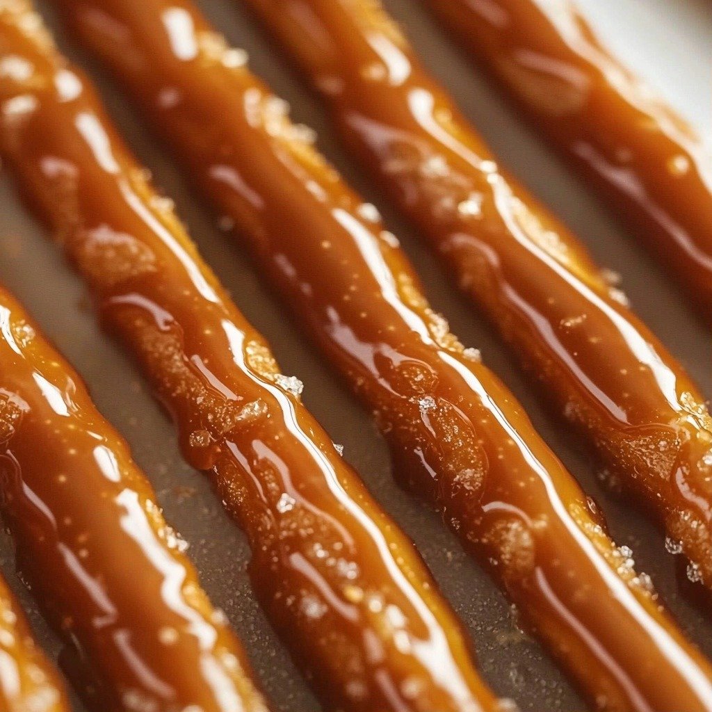 Caramel Chocolate Pretzel Rods - step by step