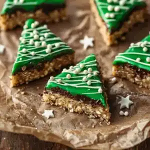 Salted Peanut Butter No Bake Christmas Trees