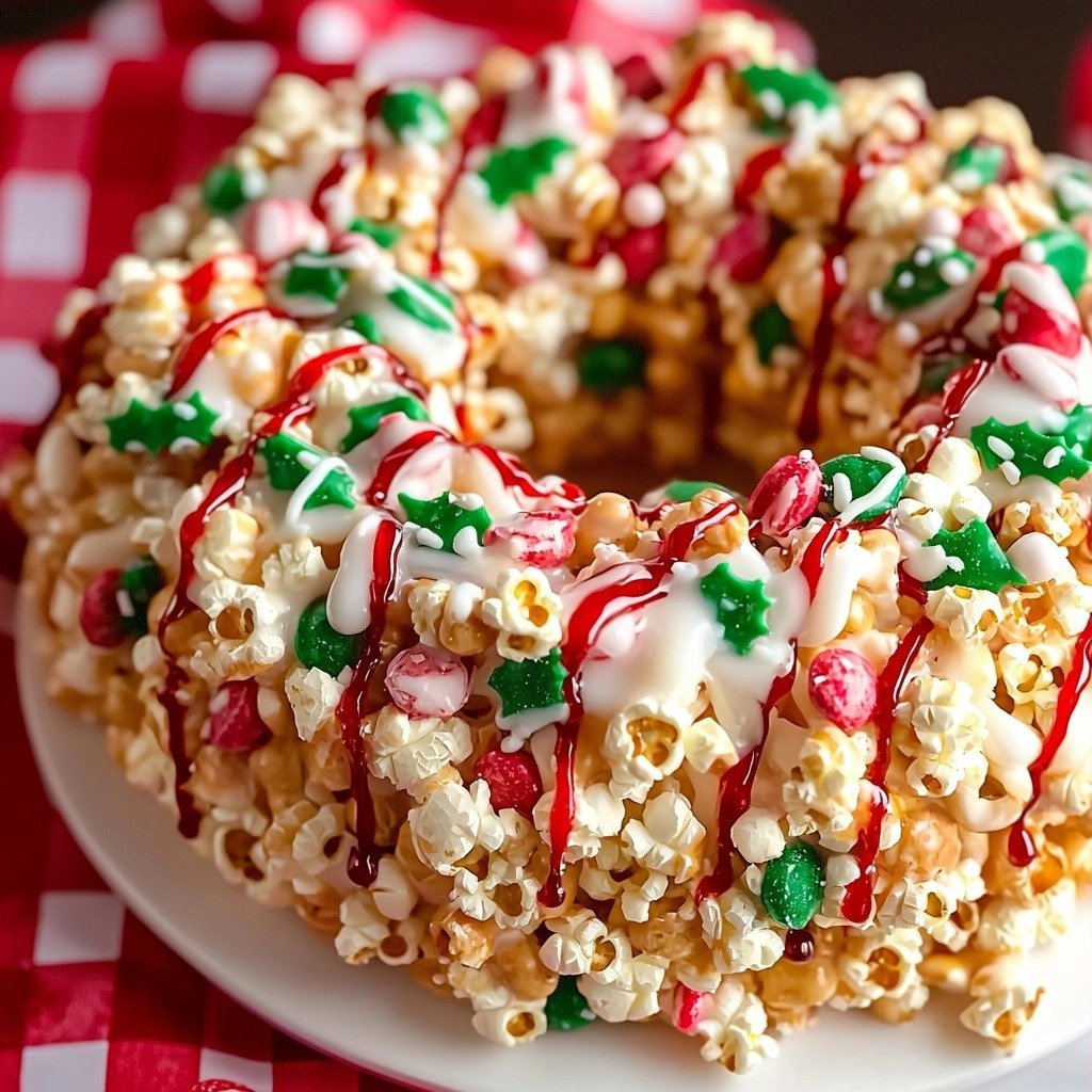 Christmas Popcorn Cake Recipe - step by step