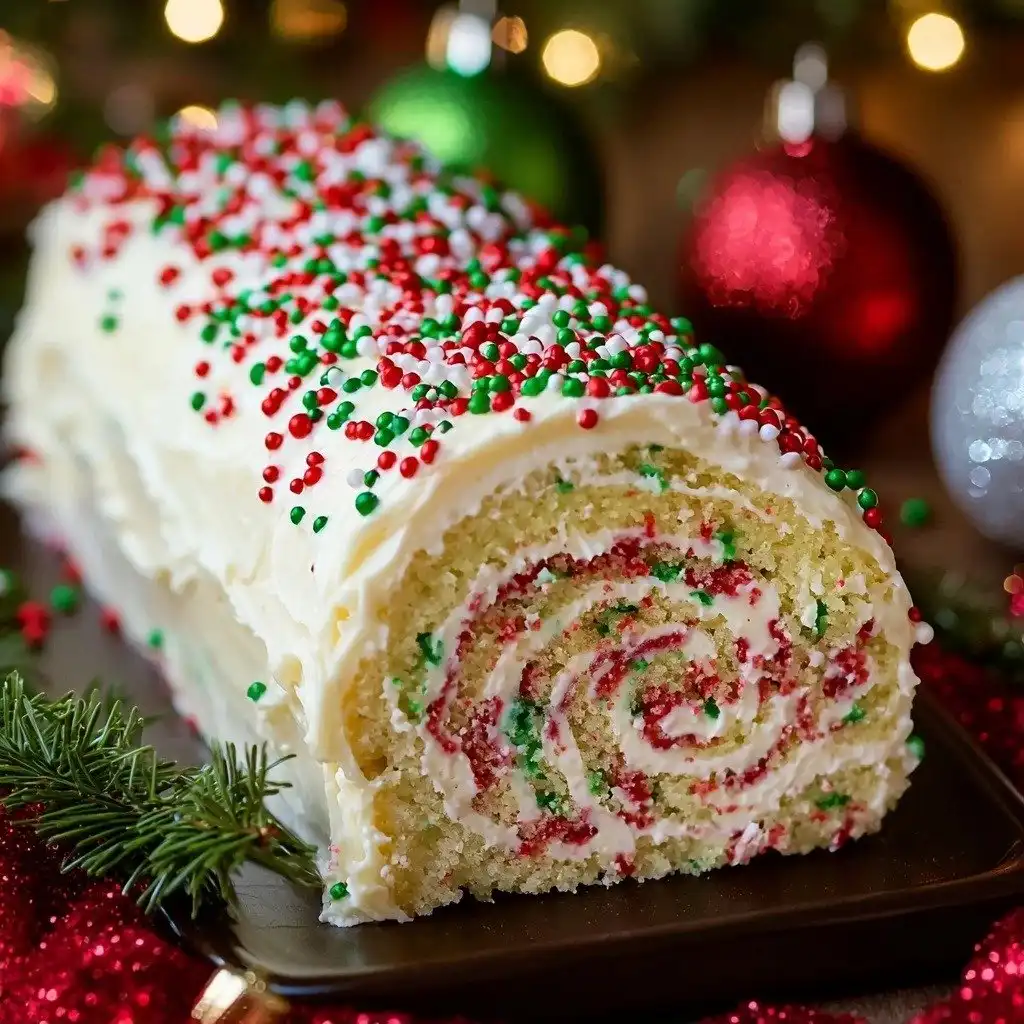 Funfetti Christmas Cake Roll Recipe