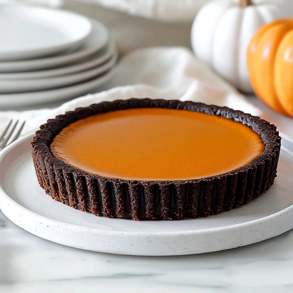 Dark Chocolate Pumpkin Tart - finished dish