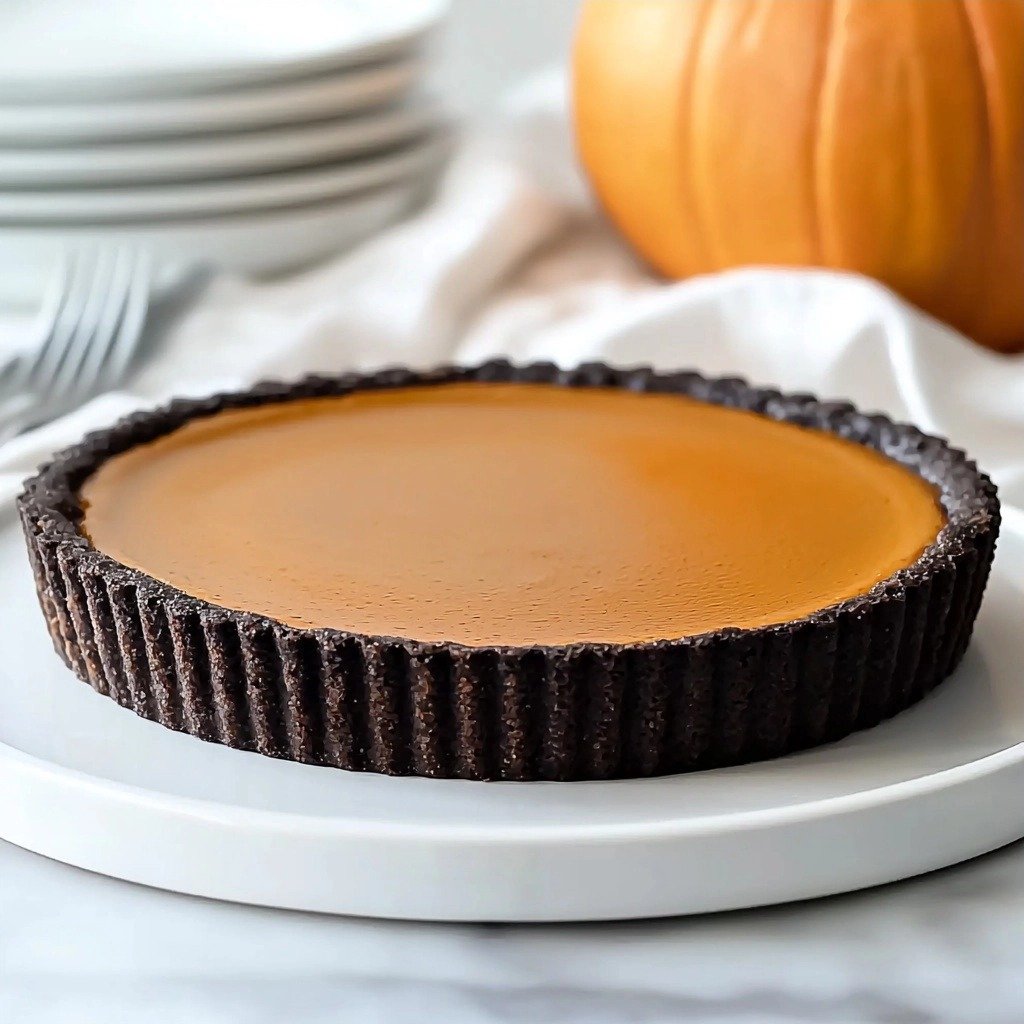 Dark Chocolate Pumpkin Tart - step by step