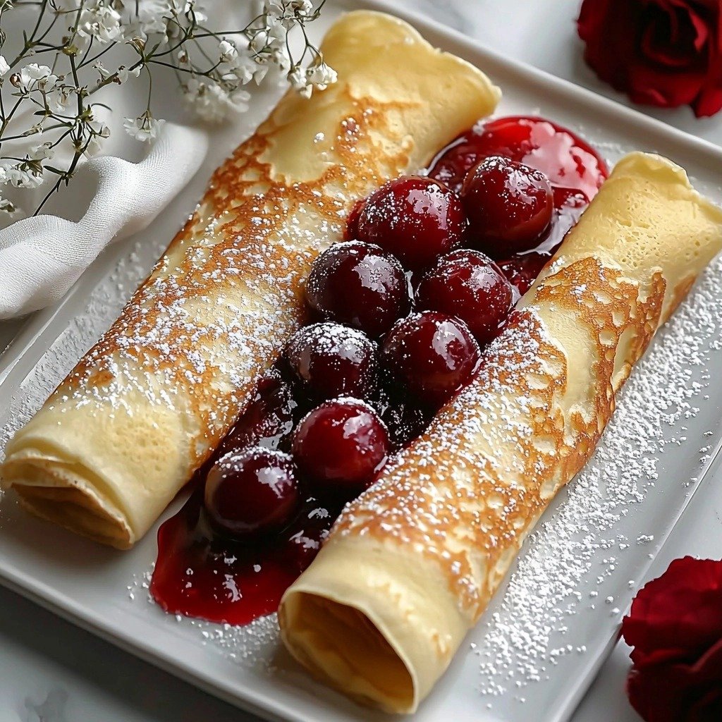 Mouthwatering Cherry Crepes - step by step