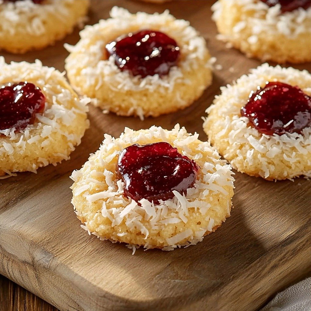 Jeweled Coconut Drops with Raspberry Preserves - step by step