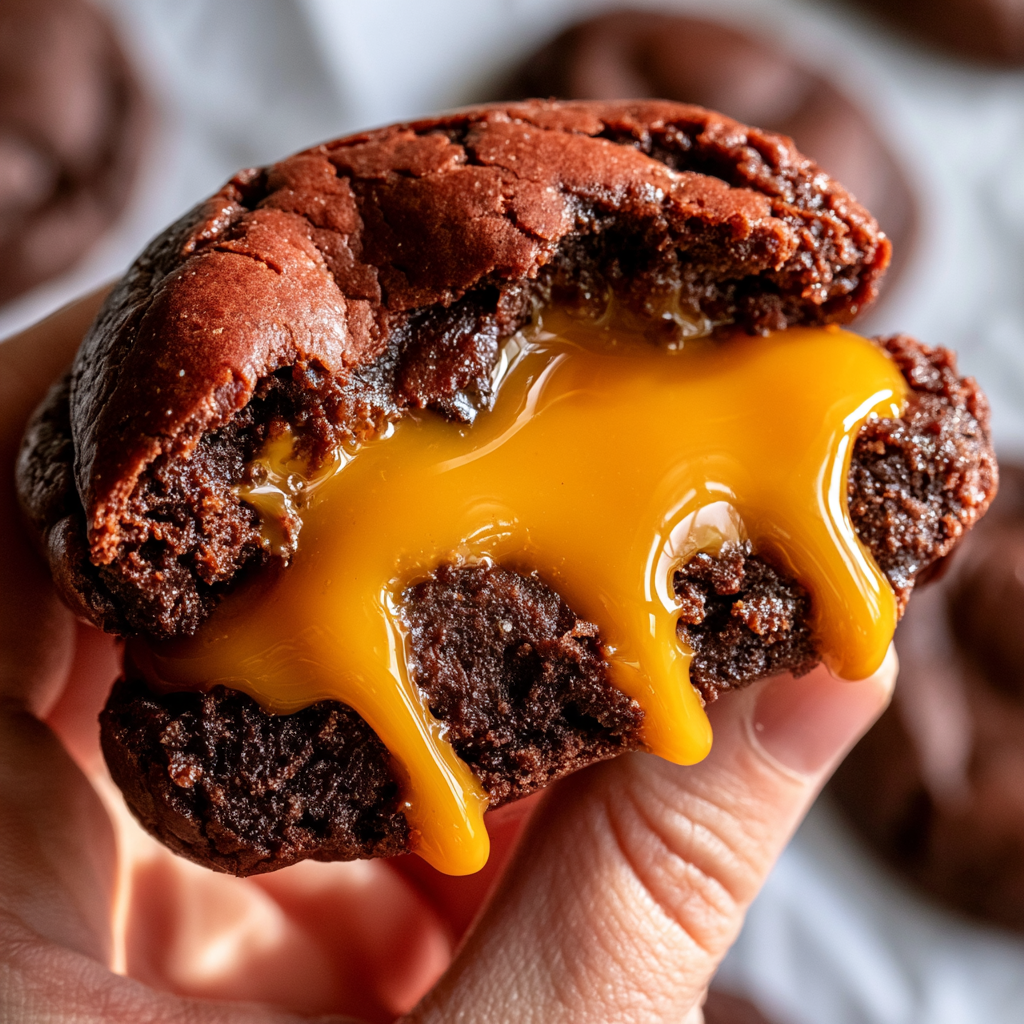 Biscoff Stuffed Brownie Cookies - step by step