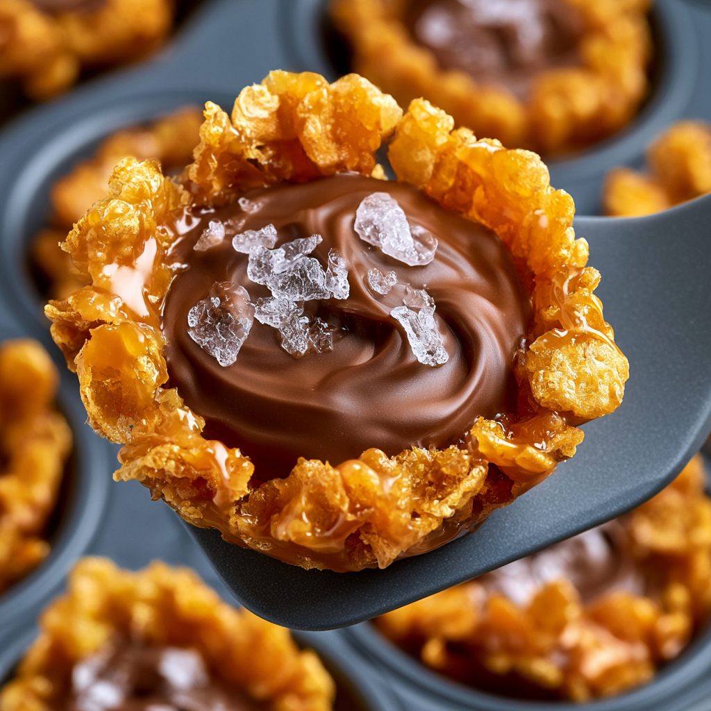 Salted Caramel Cornflake Cups - step by step