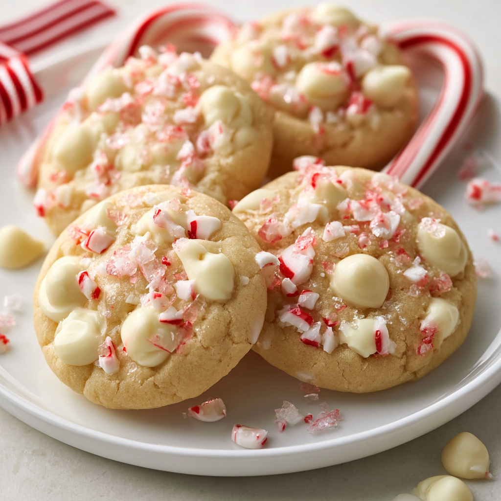 White Chocolate Peppermint Cookies - step by step
