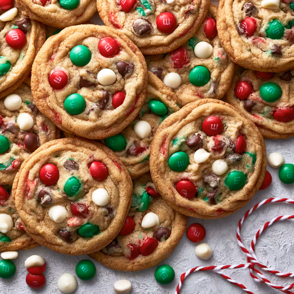 Santa's Cookies (Double Chocolate Chip M&M Cookies) - finished dish