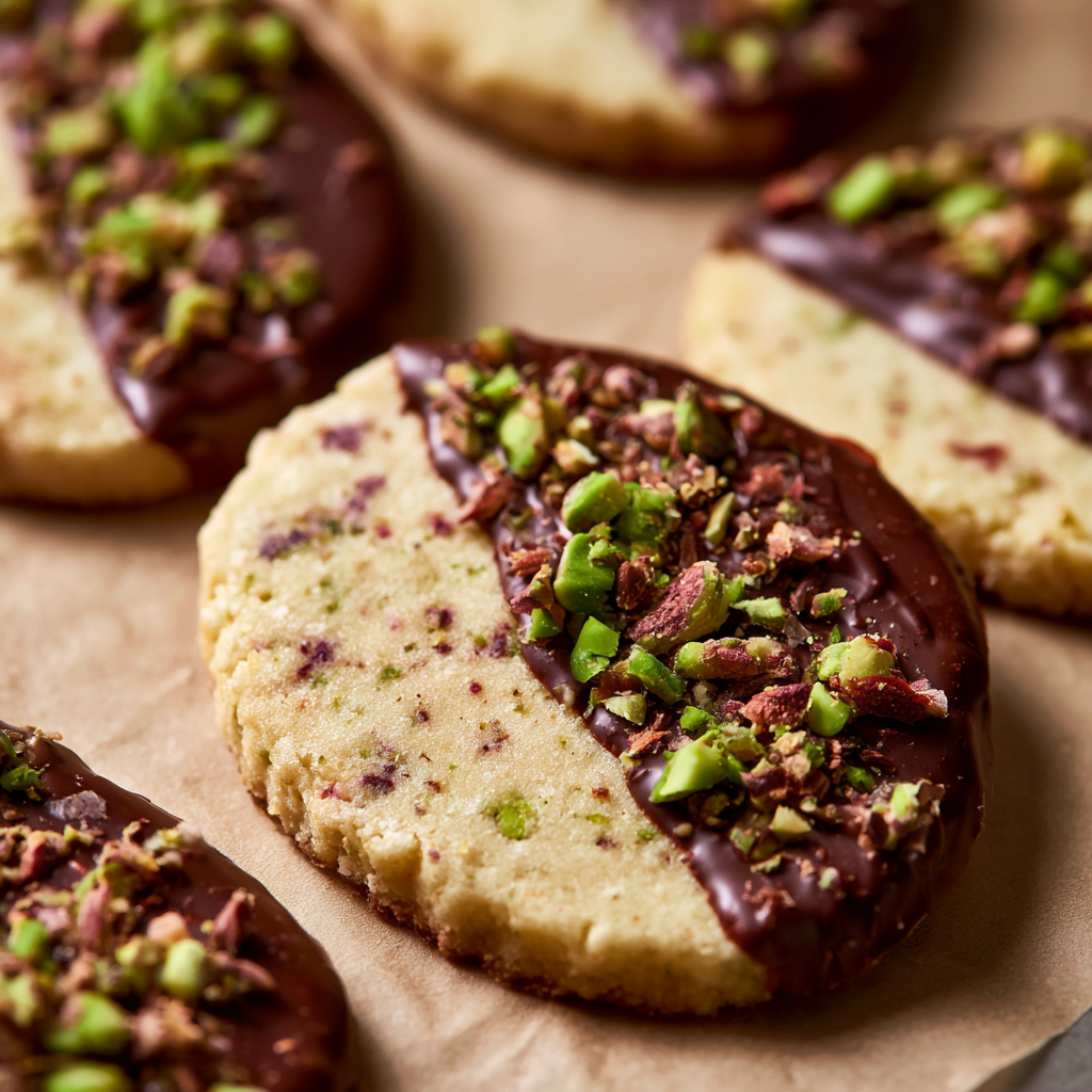 Pistachio Shortbread Cookie Recipe - finished dish