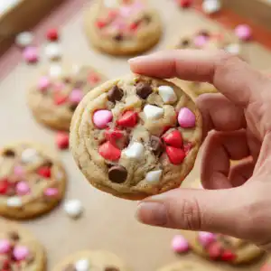 Vanilla M&M Shortbread Cookies